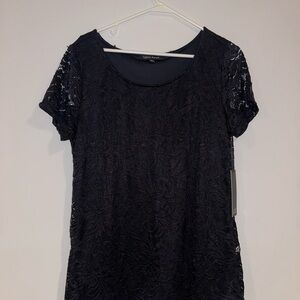 Lynn Ryan Woman’s Black Lace Short Sleeve Top  Sz XL